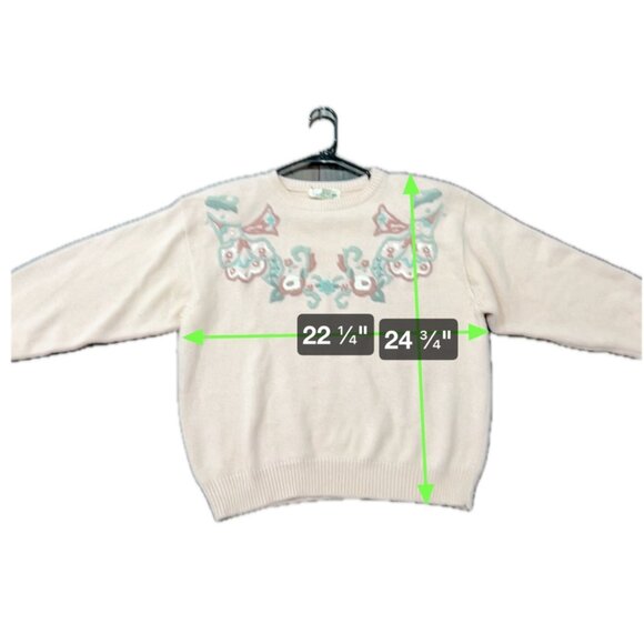 Vintage Alfred Dunner Floral Embroidered Grandma Grannycore Sweater XL Pink - Picture 8 of 8